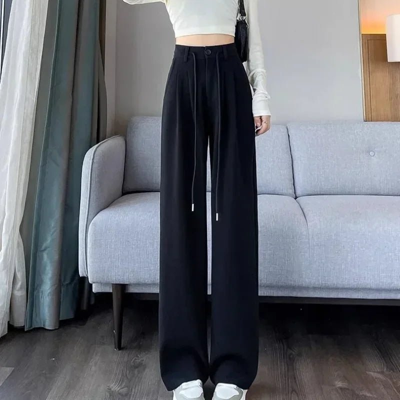 Pants for Women Straight Leg High Waist Fluid Woman Trousers Original Outfits Aesthetic Slacks Chic and Elegant Casual Quality G - TheGlamTrend14:193Black Pants;5:4182Black PantsXXLPants for Women Straight Leg High Waist Fluid Woman Trousers Original Outfits Aesthetic Slacks Chic and Elegant Casual Quality G