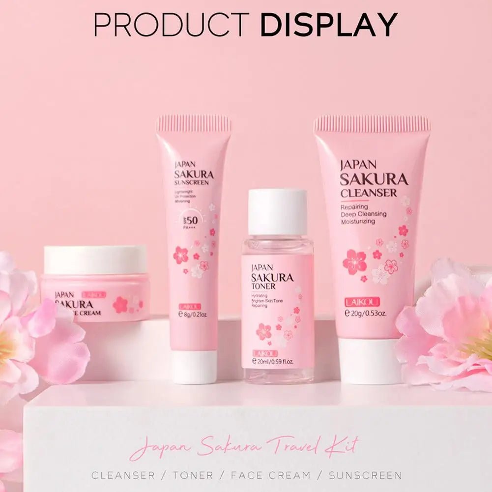 Sakura Skin Care Sets & Kits With Cleanser,Serum,Eye Cream,essence Cream Beauty Products For Women Gift Sets Routine Travel Kit - TheGlamTrend14:3654623PCS Set;200007763:2014410353PCS SetCNSakura Skin Care Sets & Kits With Cleanser,Serum,Eye Cream,essence Cream Beauty Products For Women Gift Sets Routine Travel Kit