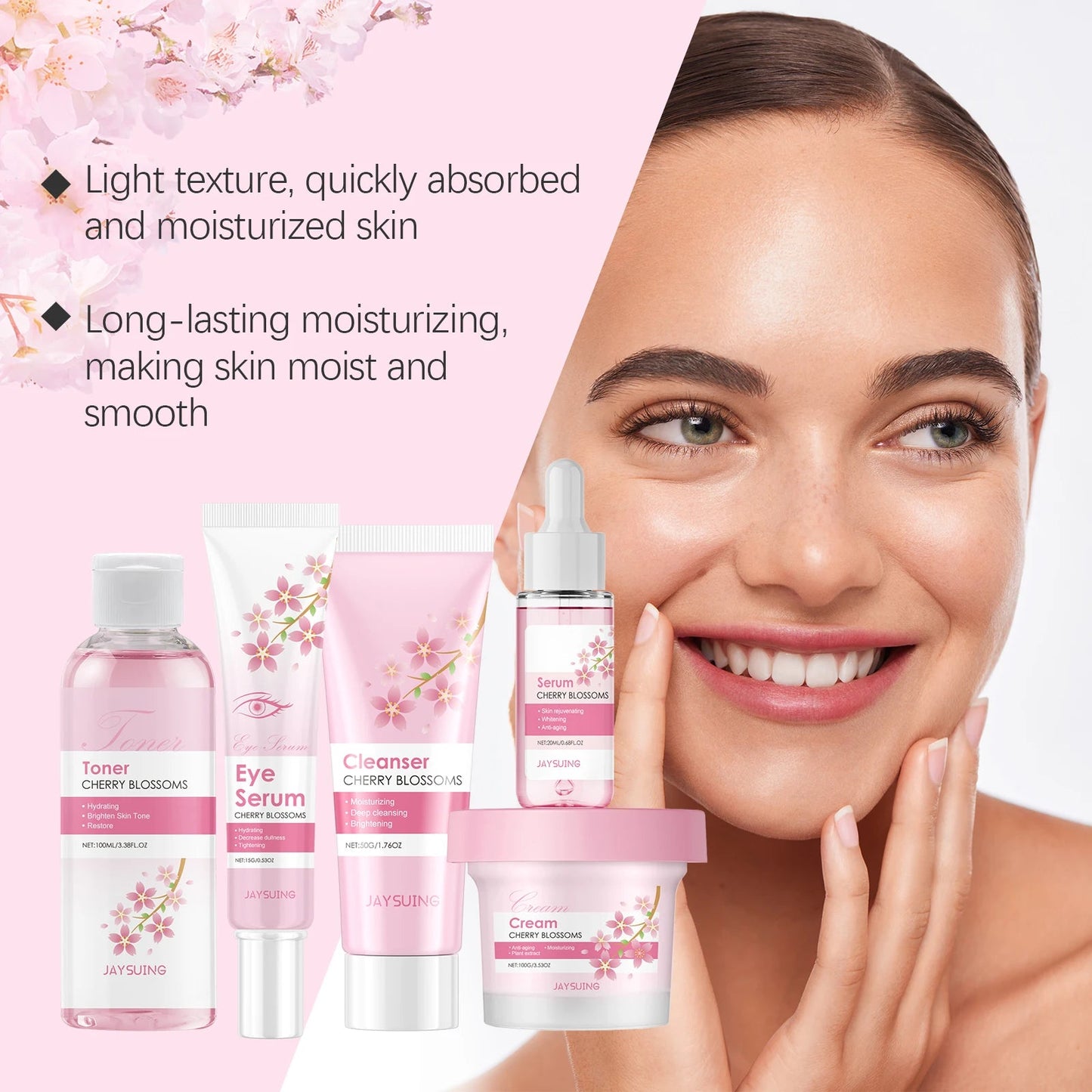 Sakura Skincare Set Moisturizer Face Cream Serum Toner Facial Cleanser Eye Cream Anti - Wrinkle Brighten Face Care Kit for Women - TheGlamTrend14:193Facial Cream 100gFacial Cream 100gSakura Skincare Set Moisturizer Face Cream Serum Toner Facial Cleanser Eye Cream Anti - Wrinkle Brighten Face Care Kit for Women