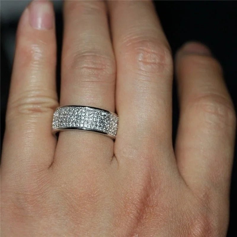Shine Silver and Gold Color Women Ring Round Inlaid White Zircon Ring for Women Men Engagement Wedding Jewelry Gift - TheGlamTrend200000369:1583;200000783:29silversilver10Shine Silver and Gold Color Women Ring Round Inlaid White Zircon Ring for Women Men Engagement Wedding Jewelry Gift
