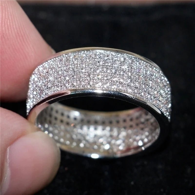 Shine Silver and Gold Color Women Ring Round Inlaid White Zircon Ring for Women Men Engagement Wedding Jewelry Gift - TheGlamTrend200000369:1583;200000783:29silversilver10Shine Silver and Gold Color Women Ring Round Inlaid White Zircon Ring for Women Men Engagement Wedding Jewelry Gift