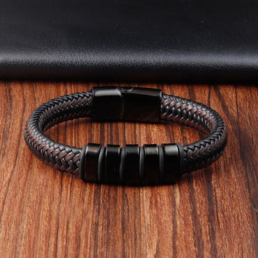 Simple New Style Combination Small Accessories Stainless Steel Men's Leather Bracelet Male Jewelry Surprise Gift - TheGlamTrend200000639:2832;200001034:361180color 1color 121cmSimple New Style Combination Small Accessories Stainless Steel Men's Leather Bracelet Male Jewelry Surprise Gift