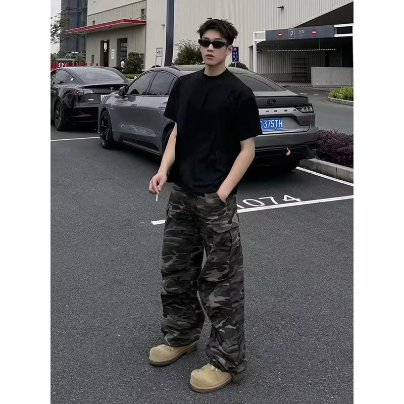 Simple Straight Trousers for Men Camouflage Pants New Casual Pants Man Lazy Comfortable New Literature and Art Trend - TheGlamTrend14:200003699;5:100014064MULTISSimple Straight Trousers for Men Camouflage Pants New Casual Pants Man Lazy Comfortable New Literature and Art Trend