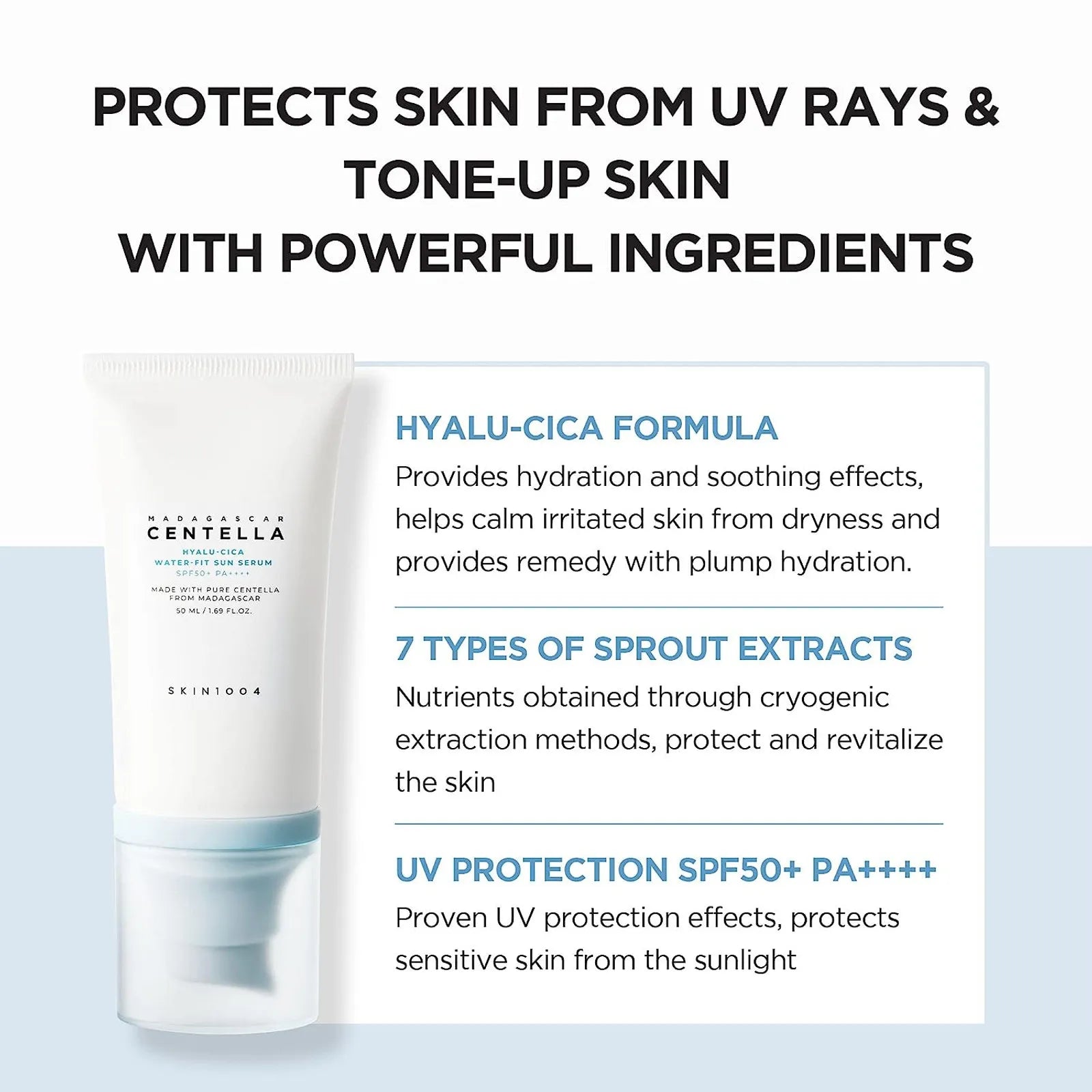 SKIN1004 Hyaluronic acid Centella asiatica water - based sunscreen moisturizing light nourishing Korean skin care products 50ML - TheGlamTrend14:20133540450ML50MLSKIN1004 Hyaluronic acid Centella asiatica water - based sunscreen moisturizing light nourishing Korean skin care products 50ML