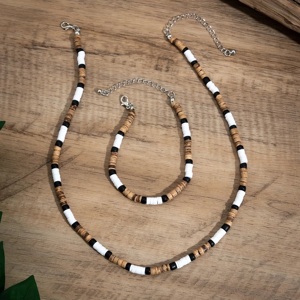Small Wood and Polymer Clay Beads Chains Necklace and Bracelect Sets for Men Trendy Beaded Accessories on Hand/Neck 2023 Fashion - TheGlamTrend200001033:361180MultiMultiSmall Wood and Polymer Clay Beads Chains Necklace and Bracelect Sets for Men Trendy Beaded Accessories on Hand/Neck 2023 Fashion