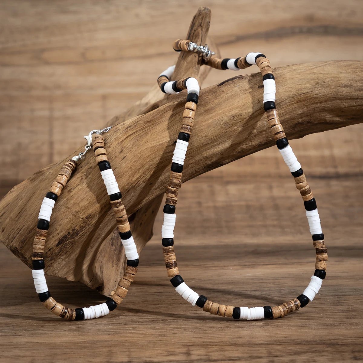 Small Wood and Polymer Clay Beads Chains Necklace and Bracelect Sets for Men Trendy Beaded Accessories on Hand/Neck 2023 Fashion - TheGlamTrend200001033:361180MultiMultiSmall Wood and Polymer Clay Beads Chains Necklace and Bracelect Sets for Men Trendy Beaded Accessories on Hand/Neck 2023 Fashion