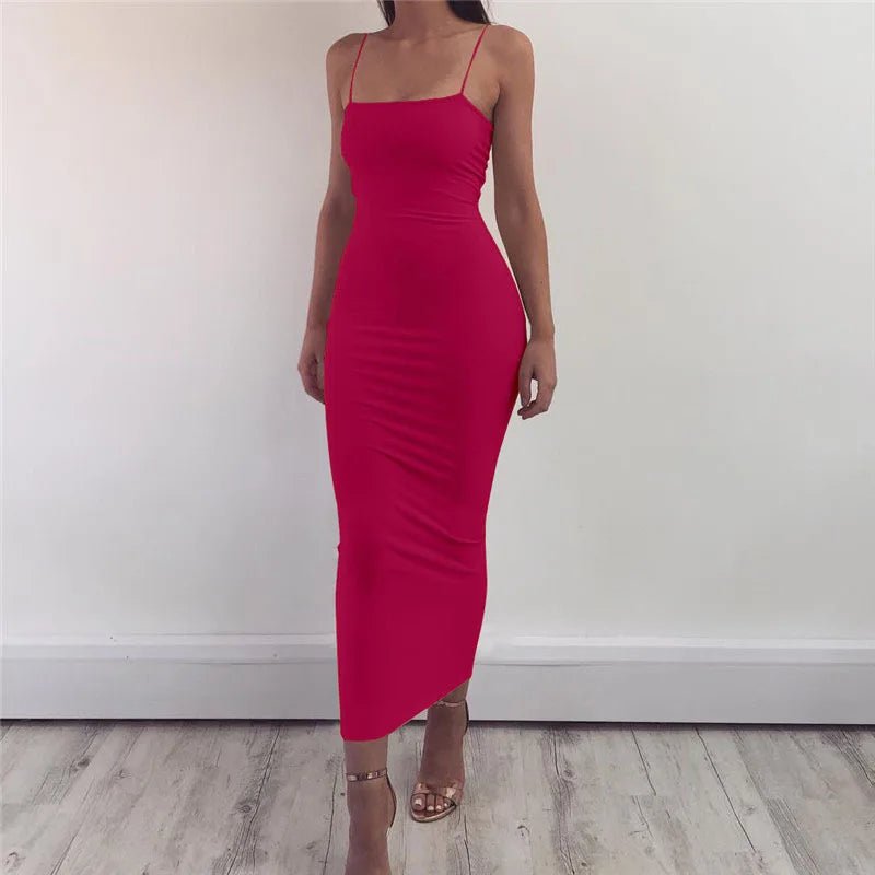 Spaghetti Strap Backless Sexy Long Dress Party Off Shoulder Strapless Summer Maxi Dress Black Bodycon Dress Women vestido robe - TheGlamTrend14:691Red;5:100014065RedXLSpaghetti Strap Backless Sexy Long Dress Party Off Shoulder Strapless Summer Maxi Dress Black Bodycon Dress Women vestido robe