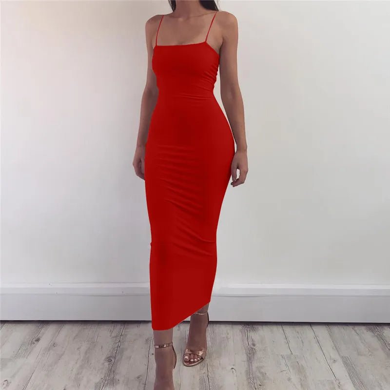 Spaghetti Strap Backless Sexy Long Dress Party Off Shoulder Strapless Summer Maxi Dress Black Bodycon Dress Women vestido robe - TheGlamTrend14:691Red;5:100014065RedXLSpaghetti Strap Backless Sexy Long Dress Party Off Shoulder Strapless Summer Maxi Dress Black Bodycon Dress Women vestido robe