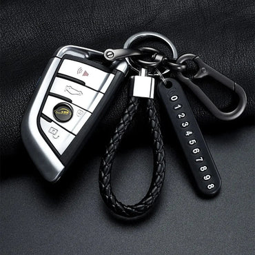 Trendy DIY Mobile Phone Number Plate Pendant Keychain for Men Punk Simple Woven Leather Rope Anti - lost Car Key Chain Accessories - TheGlamTrend14:29Style 2Style 2Trendy DIY Mobile Phone Number Plate Pendant Keychain for Men Punk Simple Woven Leather Rope Anti - lost Car Key Chain Accessories