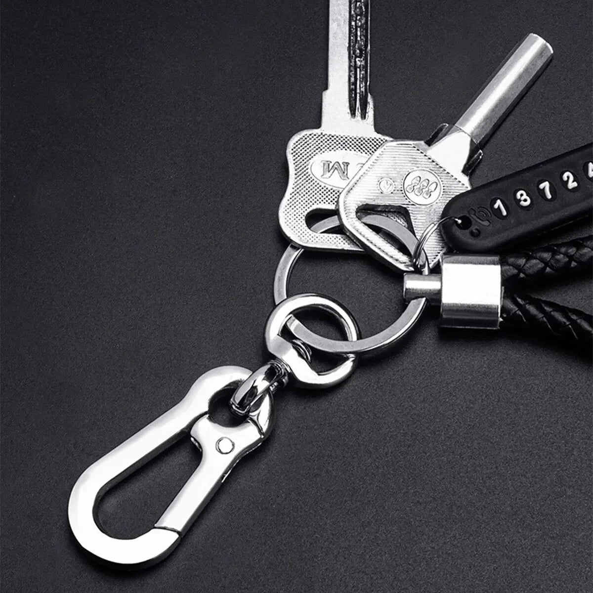 Trendy DIY Mobile Phone Number Plate Pendant Keychain for Men Punk Simple Woven Leather Rope Anti - lost Car Key Chain Accessories - TheGlamTrend14:29Style 2Style 2Trendy DIY Mobile Phone Number Plate Pendant Keychain for Men Punk Simple Woven Leather Rope Anti - lost Car Key Chain Accessories
