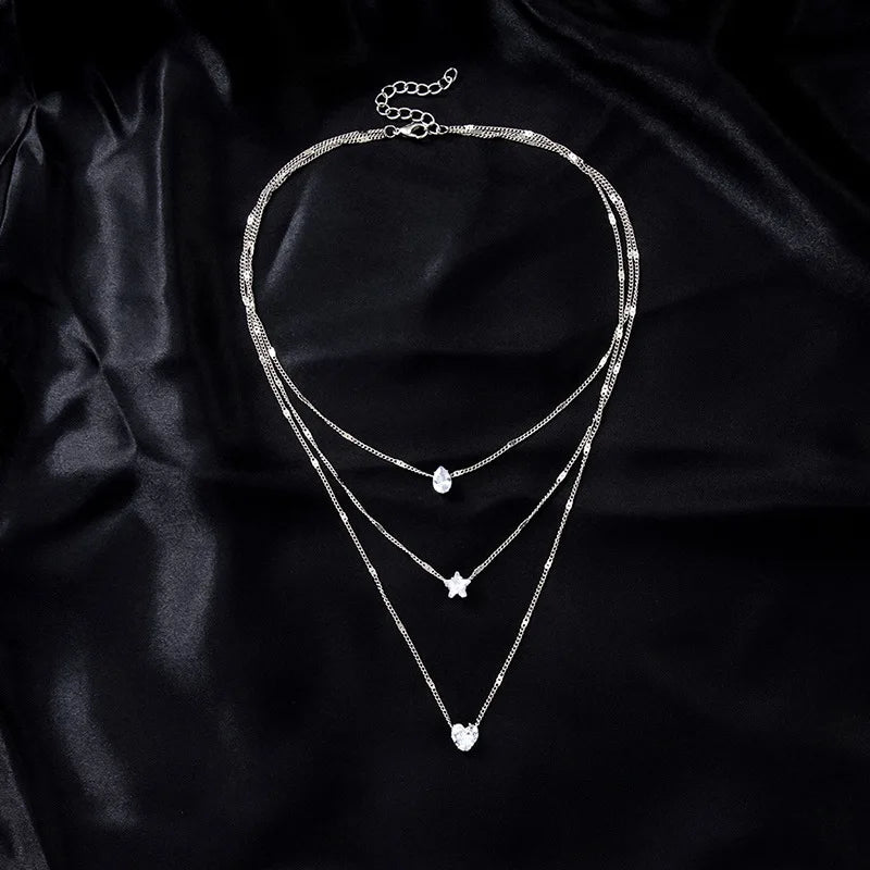 Trendy Zircon Pendant Necklace For Women Multilayer Chain Choker Fashion Female Party Shiny Jewelry Gift - TheGlamTrend200001034:1705302422Trendy Zircon Pendant Necklace For Women Multilayer Chain Choker Fashion Female Party Shiny Jewelry Gift