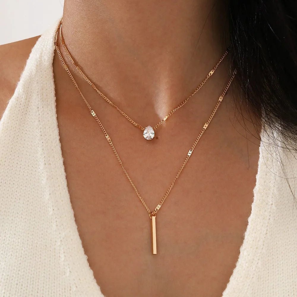 Trendy Zircon Pendant Necklace For Women Multilayer Chain Choker Fashion Female Party Shiny Jewelry Gift - TheGlamTrend200001034:20144781533Trendy Zircon Pendant Necklace For Women Multilayer Chain Choker Fashion Female Party Shiny Jewelry Gift