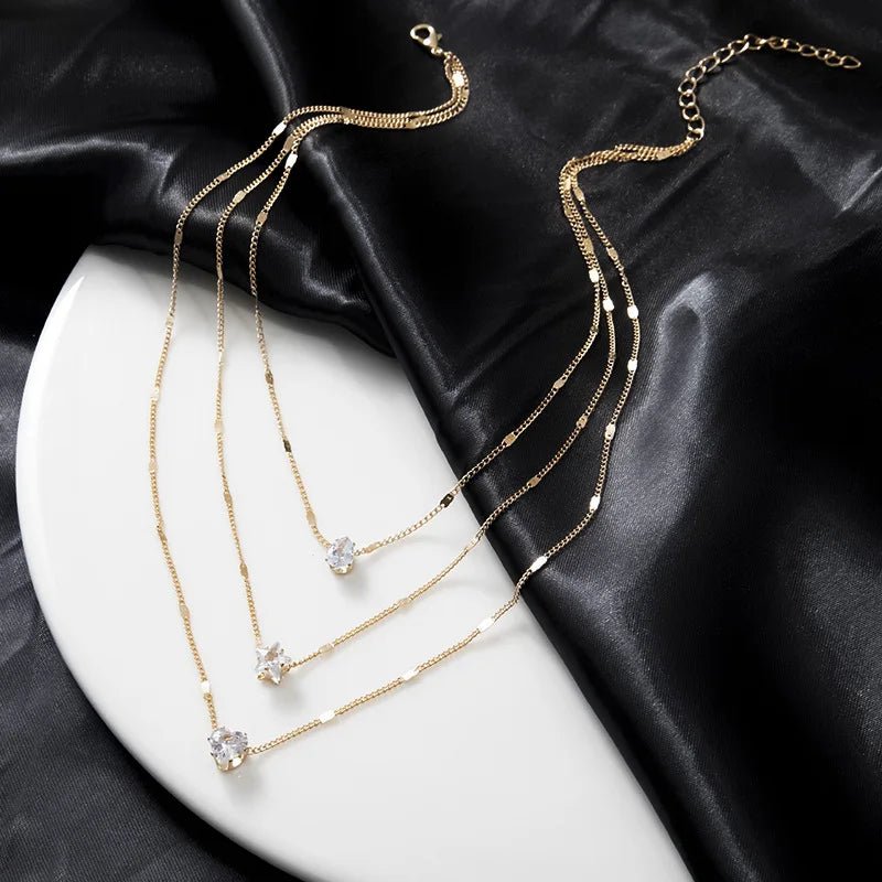 Trendy Zircon Pendant Necklace For Women Multilayer Chain Choker Fashion Female Party Shiny Jewelry Gift - TheGlamTrend200001034:20144781533Trendy Zircon Pendant Necklace For Women Multilayer Chain Choker Fashion Female Party Shiny Jewelry Gift