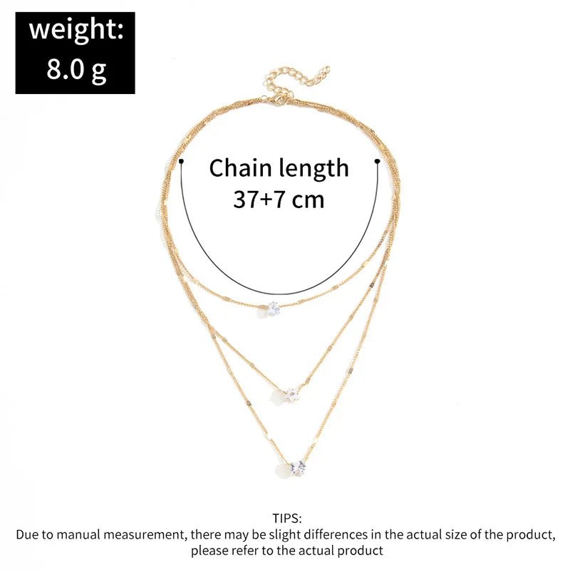 Trendy Zircon Pendant Necklace For Women Multilayer Chain Choker Fashion Female Party Shiny Jewelry Gift - TheGlamTrend200001034:20144781533Trendy Zircon Pendant Necklace For Women Multilayer Chain Choker Fashion Female Party Shiny Jewelry Gift