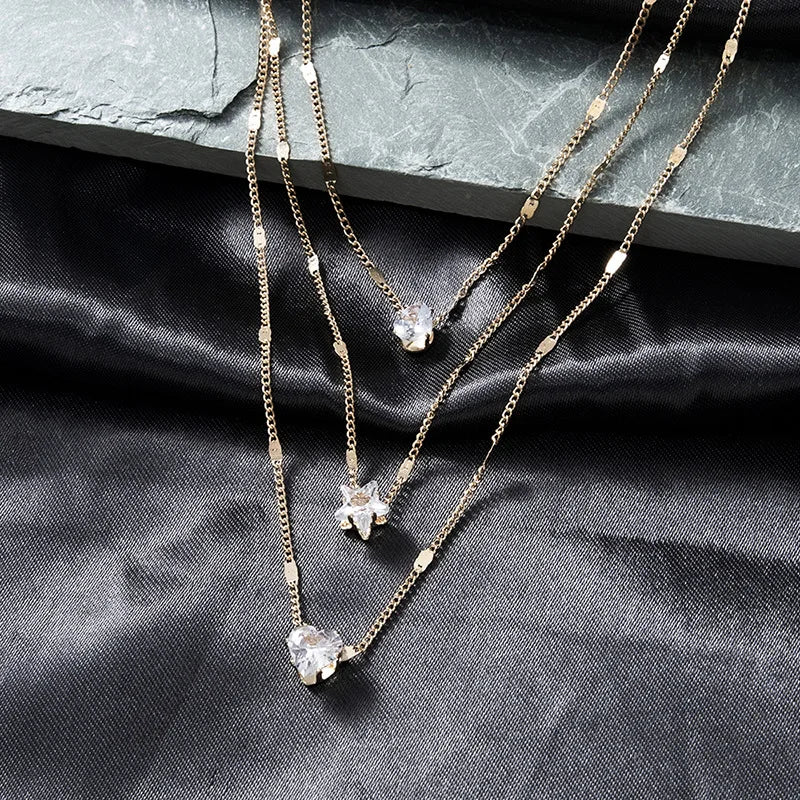 Trendy Zircon Pendant Necklace For Women Multilayer Chain Choker Fashion Female Party Shiny Jewelry Gift - TheGlamTrend200001034:20144781533Trendy Zircon Pendant Necklace For Women Multilayer Chain Choker Fashion Female Party Shiny Jewelry Gift