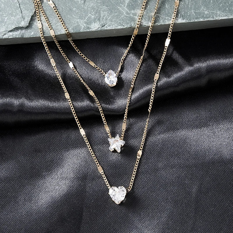 Trendy Zircon Pendant Necklace For Women Multilayer Chain Choker Fashion Female Party Shiny Jewelry Gift - TheGlamTrend200001034:20144781533Trendy Zircon Pendant Necklace For Women Multilayer Chain Choker Fashion Female Party Shiny Jewelry Gift