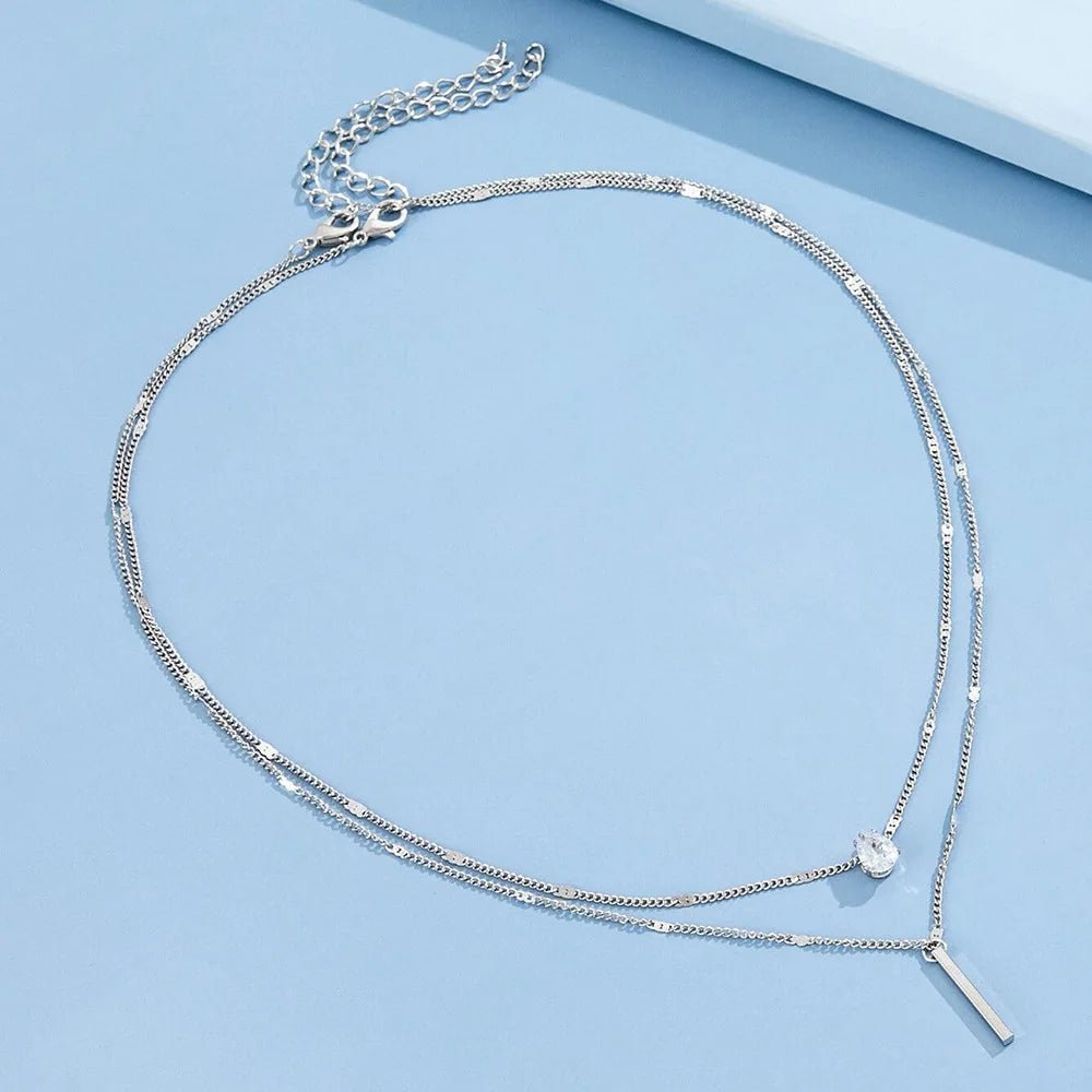 Trendy Zircon Pendant Necklace For Women Multilayer Chain Choker Fashion Female Party Shiny Jewelry Gift - TheGlamTrend200001034:20302782955Trendy Zircon Pendant Necklace For Women Multilayer Chain Choker Fashion Female Party Shiny Jewelry Gift
