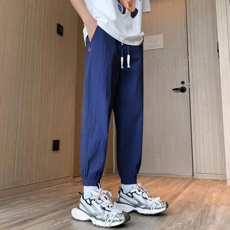 Trousers For Men Black Summer Linen Cropped Thin Casual Pants Man Cotton Slacks Luxury Cheap Korean Style Trend Vintage New In - TheGlamTrend14:175Navy Blue Pants;5:200000991Navy Blue Pants5XLTrousers For Men Black Summer Linen Cropped Thin Casual Pants Man Cotton Slacks Luxury Cheap Korean Style Trend Vintage New In