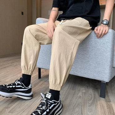 Trousers For Men Black Summer Linen Cropped Thin Casual Pants Man Cotton Slacks Luxury Cheap Korean Style Trend Vintage New In - TheGlamTrend14:193Khaki Pants;5:200000991Khaki Pants5XLTrousers For Men Black Summer Linen Cropped Thin Casual Pants Man Cotton Slacks Luxury Cheap Korean Style Trend Vintage New In