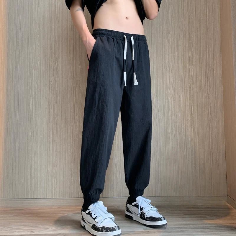 Trousers For Men Black Summer Linen Cropped Thin Casual Pants Man Cotton Slacks Luxury Cheap Korean Style Trend Vintage New In - TheGlamTrend14:193Khaki Pants;5:200000991Khaki Pants5XLTrousers For Men Black Summer Linen Cropped Thin Casual Pants Man Cotton Slacks Luxury Cheap Korean Style Trend Vintage New In