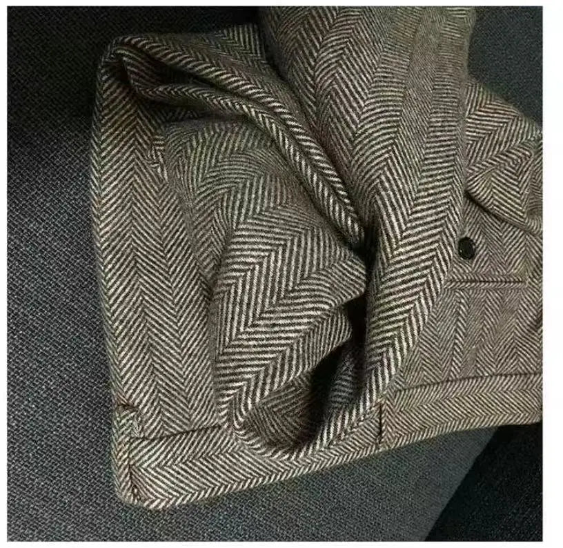 Trousers for Men Gray Herringbone Men's Trousers Retro Autumn Wool Tweed Pants Men's Clothing Plus Size for Gentleman Trousers - TheGlamTrend14:1254Brown Herringbone;5:100010487Brown Herringbone44Trousers for Men Gray Herringbone Men's Trousers Retro Autumn Wool Tweed Pants Men's Clothing Plus Size for Gentleman Trousers