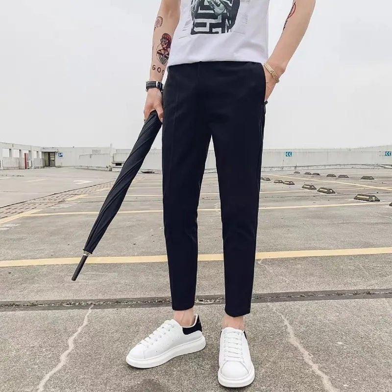 Trousers for Men's Summer Cropped Pants High - end Suit Pants for Men's Slim Straight White Casual Casual Free Ironing Trousers - TheGlamTrend14:200004890;5:4183Dark GreyXXXLTrousers for Men's Summer Cropped Pants High - end Suit Pants for Men's Slim Straight White Casual Casual Free Ironing Trousers