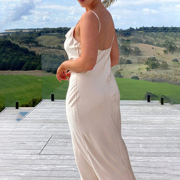 Women Bodycon Long Dress Spaghetti Strap Cowl Neck Sleeveless Dress Summer Backless Cami Dress - TheGlamTrend14:366;5:100014065YellowXLWomen Bodycon Long Dress Spaghetti Strap Cowl Neck Sleeveless Dress Summer Backless Cami Dress