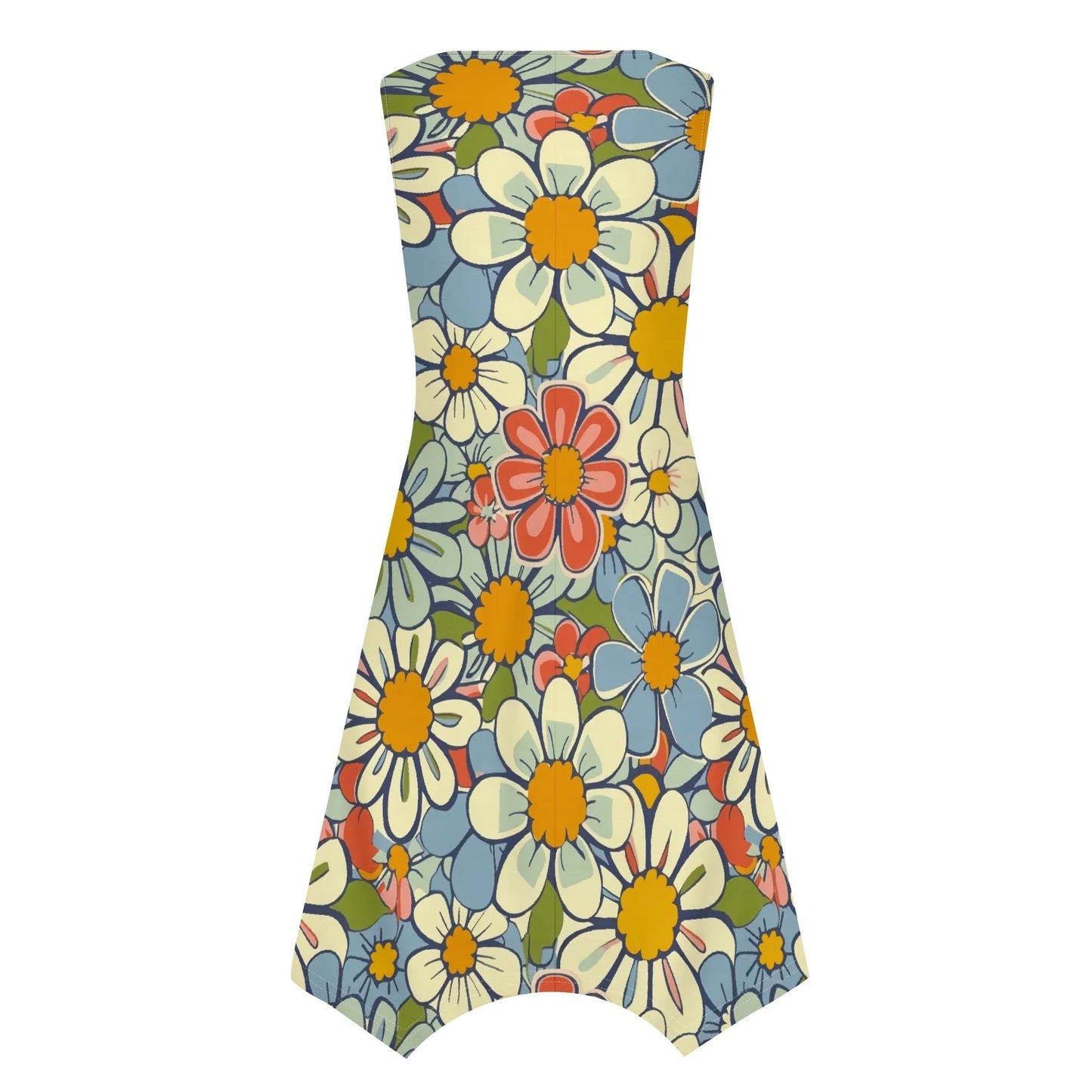 Women Casual Loose Soft Dresses Crewneck Short Sleeve 60's Retro Flower Pattern Dress Hankerchief Hem Midi Beach Dress - TheGlamTrend14:200002984White;200007763:201336100;5:4182WhiteXXLCHINAWomen Casual Loose Soft Dresses Crewneck Short Sleeve 60's Retro Flower Pattern Dress Hankerchief Hem Midi Beach Dress
