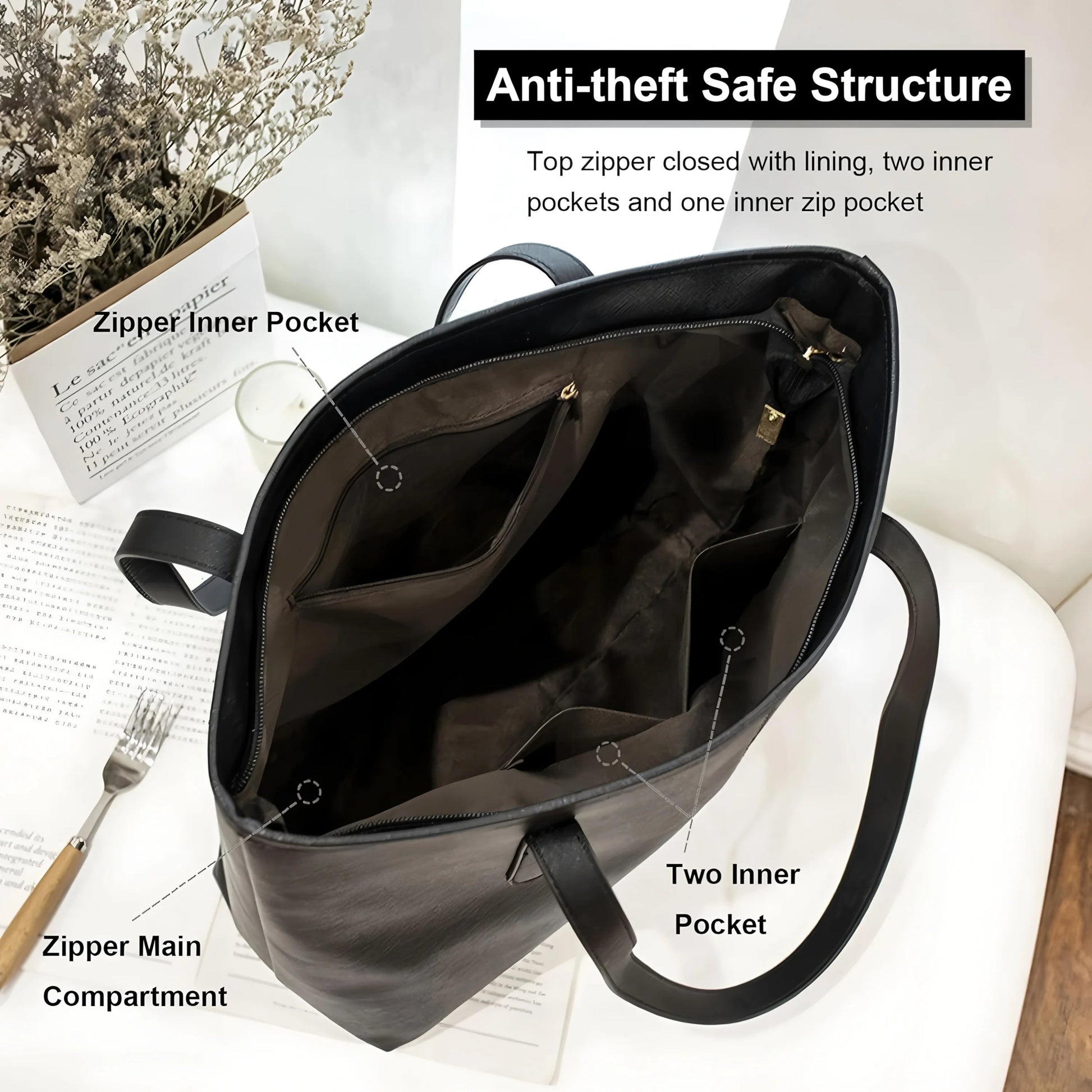 Women Fashion Bag Tote Bags for PU Shoulder Bag for Women Versatile Large Capacity Bags Split Leather Totes Handbag Work Travel - TheGlamTrend14:173BlackBlackWomen Fashion Bag Tote Bags for PU Shoulder Bag for Women Versatile Large Capacity Bags Split Leather Totes Handbag Work Travel