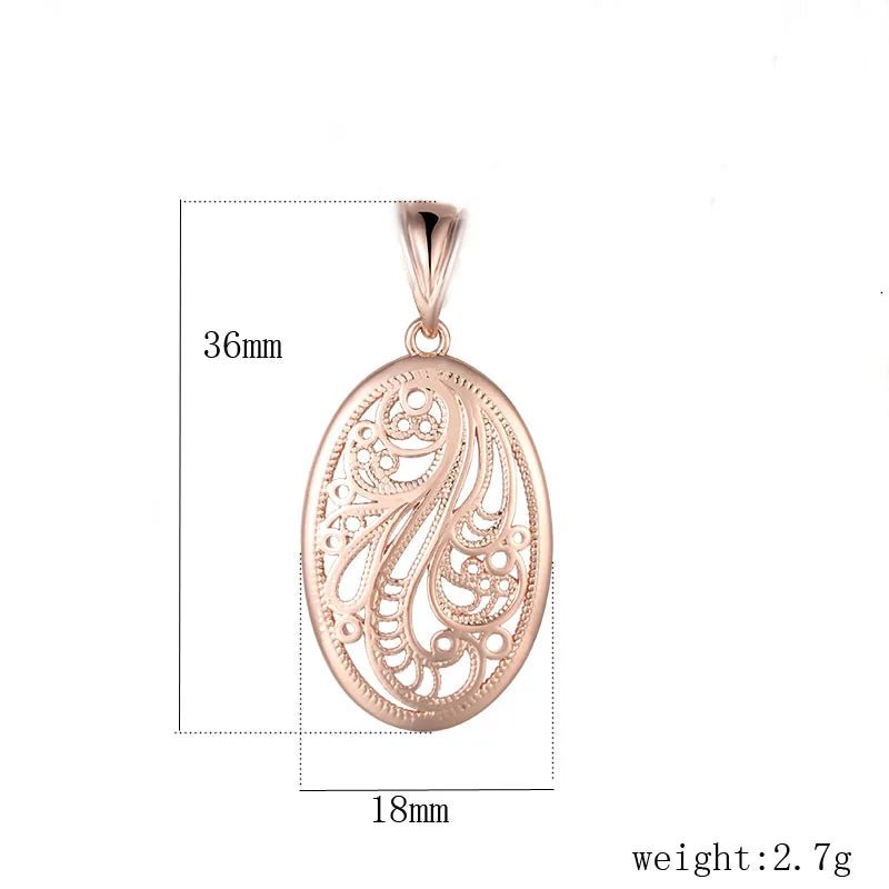 Women Fashion Jewelry 585 Rose Gold Color Round Flowers Pendants Weaving Necklaces - TheGlamTrend200001033:361181with 50cm chainwith 50cm chainWomen Fashion Jewelry 585 Rose Gold Color Round Flowers Pendants Weaving Necklaces