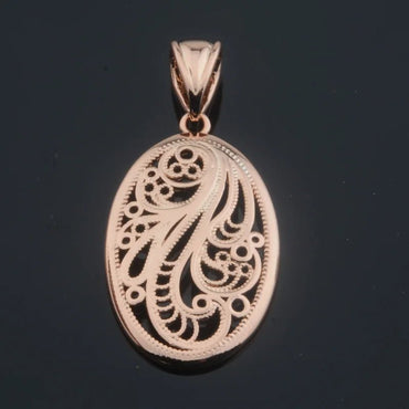 Women Fashion Jewelry 585 Rose Gold Color Round Flowers Pendants Weaving Necklaces - TheGlamTrend200001033:361181with 50cm chainwith 50cm chainWomen Fashion Jewelry 585 Rose Gold Color Round Flowers Pendants Weaving Necklaces