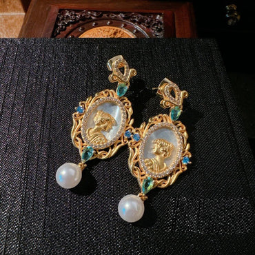 Women Gemstone Necklace Textured 18K Gold Zirconia Pearl Earrings - TheGlamTrend200000226:193RingRingWomen Gemstone Necklace Textured 18K Gold Zirconia Pearl Earrings