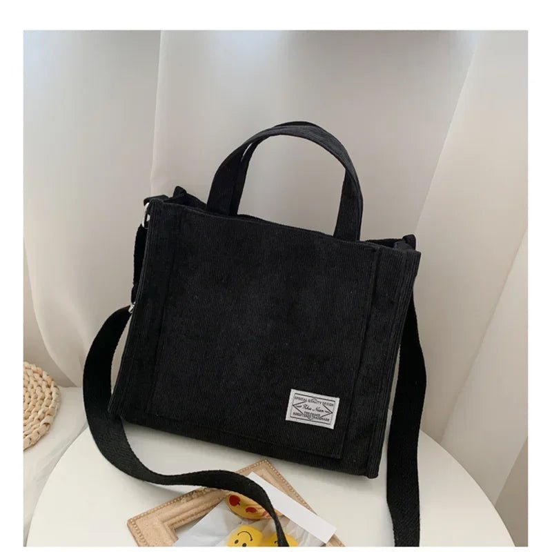 Women Handbag Simple Corduroy Portable Large Capacity HandBag Ins Fashion Trend Small Square Handbag Single Shoulder Bags - TheGlamTrend14:193blackWomen Handbag Simple Corduroy Portable Large Capacity HandBag Ins Fashion Trend Small Square Handbag Single Shoulder Bags