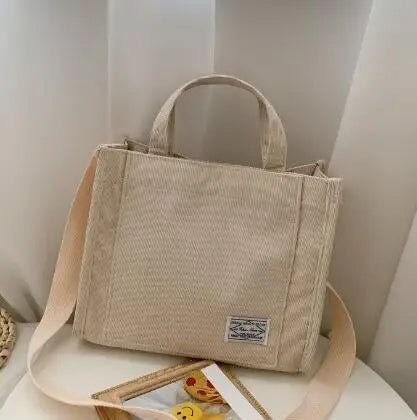 Women Handbag Simple Corduroy Portable Large Capacity HandBag Ins Fashion Trend Small Square Handbag Single Shoulder Bags - TheGlamTrend14:29WHITEWomen Handbag Simple Corduroy Portable Large Capacity HandBag Ins Fashion Trend Small Square Handbag Single Shoulder Bags