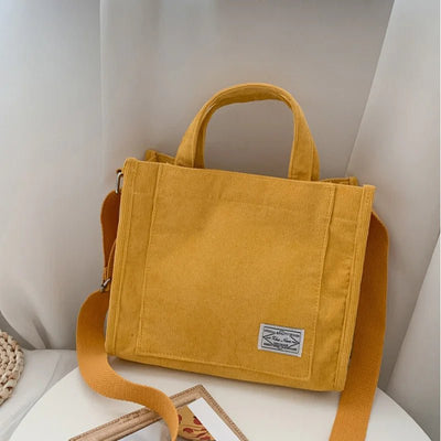 Women Handbag Simple Corduroy Portable Large Capacity HandBag Ins Fashion Trend Small Square Handbag Single Shoulder Bags - TheGlamTrend14:366YellowWomen Handbag Simple Corduroy Portable Large Capacity HandBag Ins Fashion Trend Small Square Handbag Single Shoulder Bags