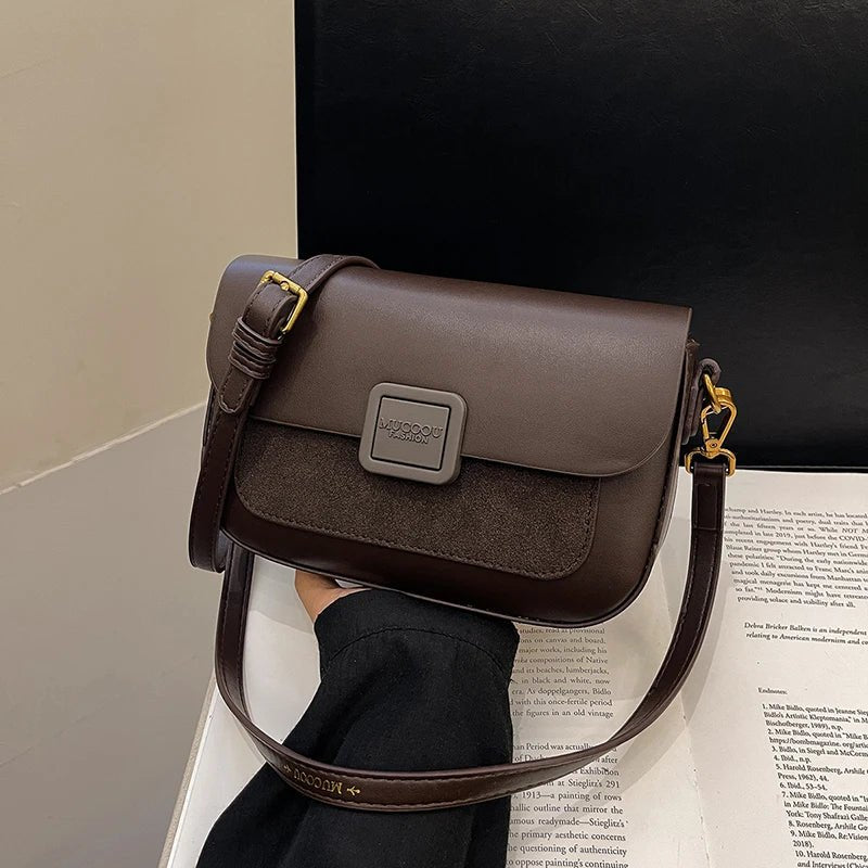 Women's Bag 2025 Autumn and Winter Simple Fashion Small Square Bag Korean Style High - Grade Fashion All - Match Casual Shoulder Bag - TheGlamTrend14:200005100CoffeeCoffeeWomen's Bag 2025 Autumn and Winter Simple Fashion Small Square Bag Korean Style High - Grade Fashion All - Match Casual Shoulder Bag