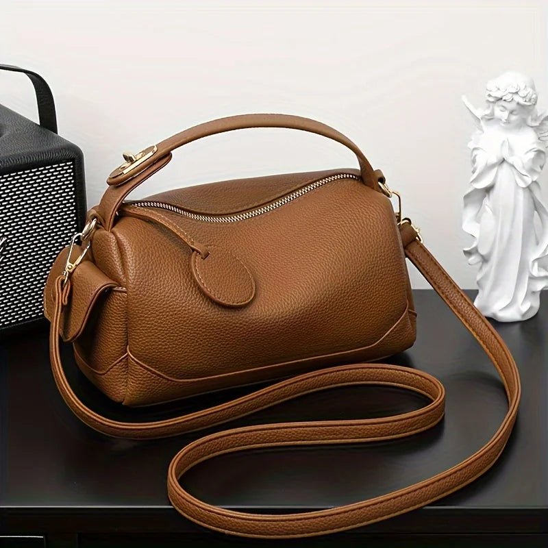 Women's Bags Fashion PU Leather Top Carrying Bag Handbags Multi Pocket Design Multifunctional Crossbody Tote Bag - TheGlamTrend14:771brownbrownWomen's Bags Fashion PU Leather Top Carrying Bag Handbags Multi Pocket Design Multifunctional Crossbody Tote Bag