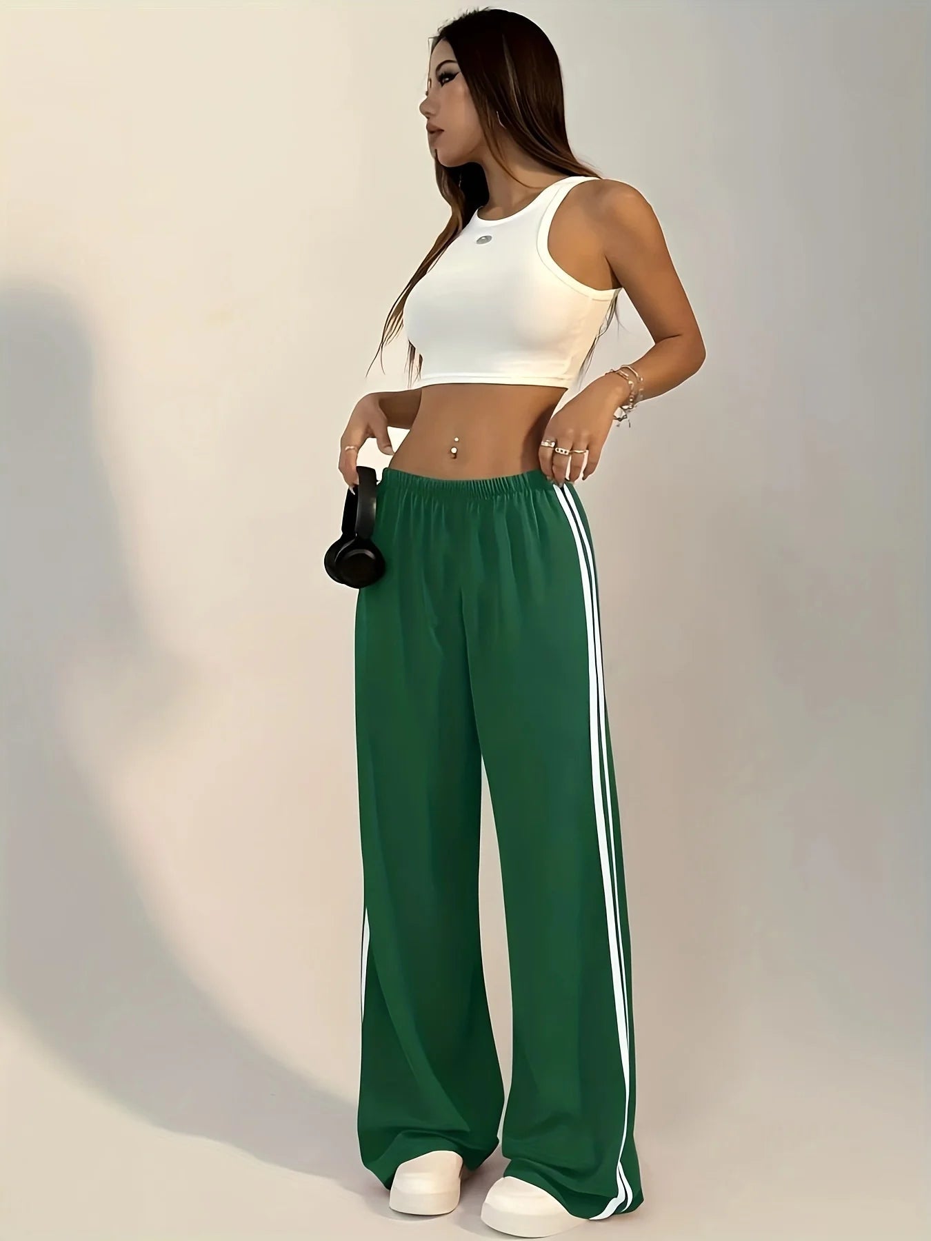Women's casual long pants versatile fashion trousers spring and autumn style girls solid color pants - TheGlamTrend14:175;5:872greenXSWomen's casual long pants versatile fashion trousers spring and autumn style girls solid color pants
