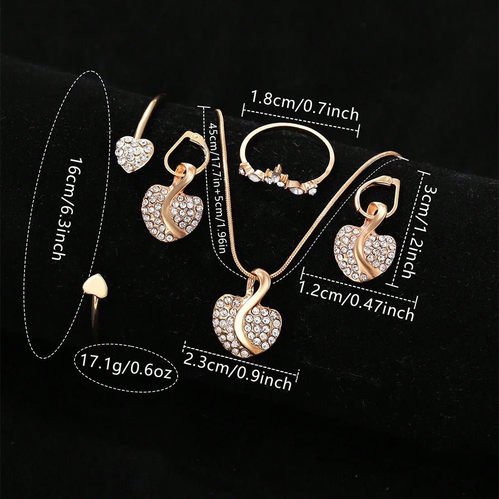 Women's Quartz Watch Gold Luxury Women Ring Necklace Earring Rhinestone Fashion Wristwatch Casual Ladies Watches Jewelry Set ﻿ - TheGlamTrend14:350850GoldWomen's Quartz Watch Gold Luxury Women Ring Necklace Earring Rhinestone Fashion Wristwatch Casual Ladies Watches Jewelry Set ﻿