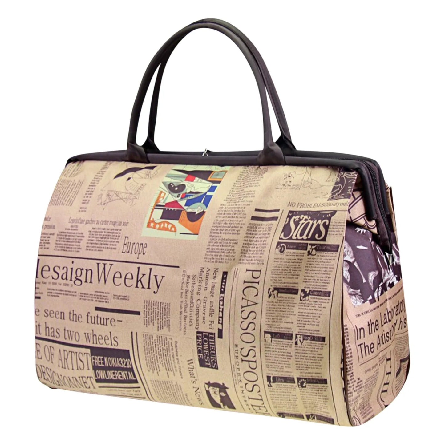 Women'S Waterproof Handbag Travel Bag Newspaper Printed Vintage Bag Fashion Women'S Handbag Bags For Women сумка женская Bolso - TheGlamTrend14:1419213620Multi color;5:200001598One SizeMulti colorOne SizeWomen'S Waterproof Handbag Travel Bag Newspaper Printed Vintage Bag Fashion Women'S Handbag Bags For Women сумка женская Bolso