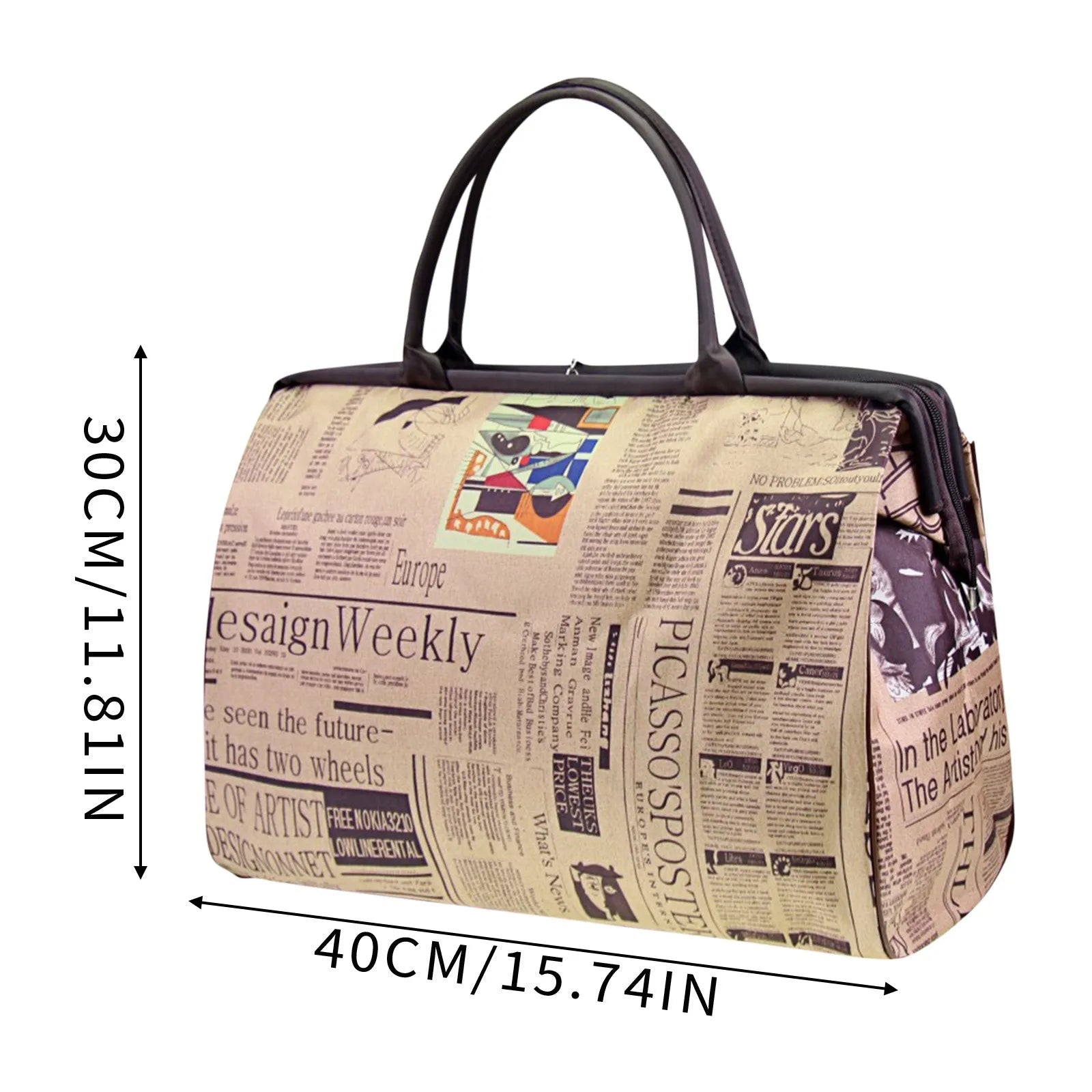 Women'S Waterproof Handbag Travel Bag Newspaper Printed Vintage Bag Fashion Women'S Handbag Bags For Women сумка женская Bolso - TheGlamTrend14:1419213620Multi color;5:200001598One SizeMulti colorOne SizeWomen'S Waterproof Handbag Travel Bag Newspaper Printed Vintage Bag Fashion Women'S Handbag Bags For Women сумка женская Bolso